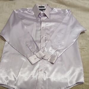 Men's Lavender Satin Dress Shirt